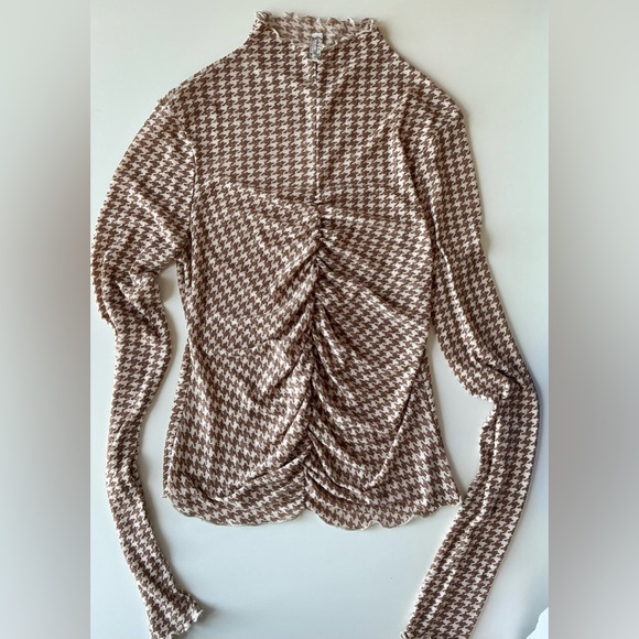 FP Intimately Free Little Crush Houndstooth Top Sz Med - Picture 4 of 7